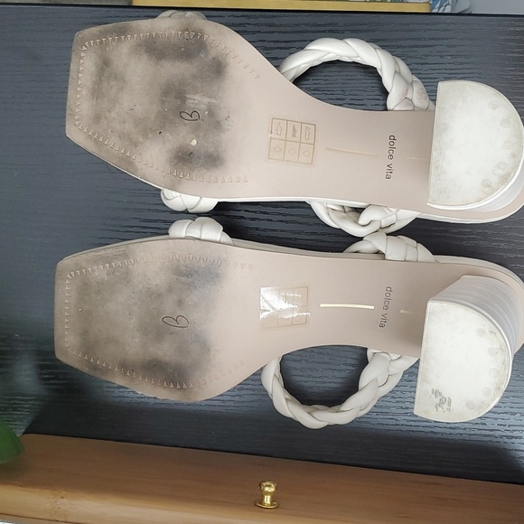 DV Dolce Vita Tessa Braided Double Strap Sandals Heels in Ivory - Women's 9 US - Picture 11 of 12